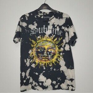 Sublime 40oz to freedom sun head graphic tie dye short sleeve pink shirt med